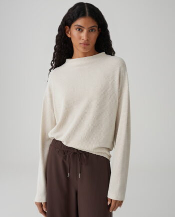 OPUS · Pre-SpringLongsleeve mit zweifarbiger Textur Regular Fit