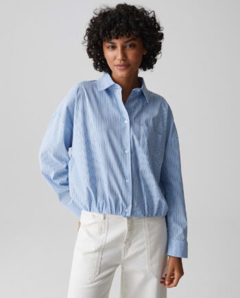 OPUS Streifenbluse aus BCI Cotton Mix Regular Fit