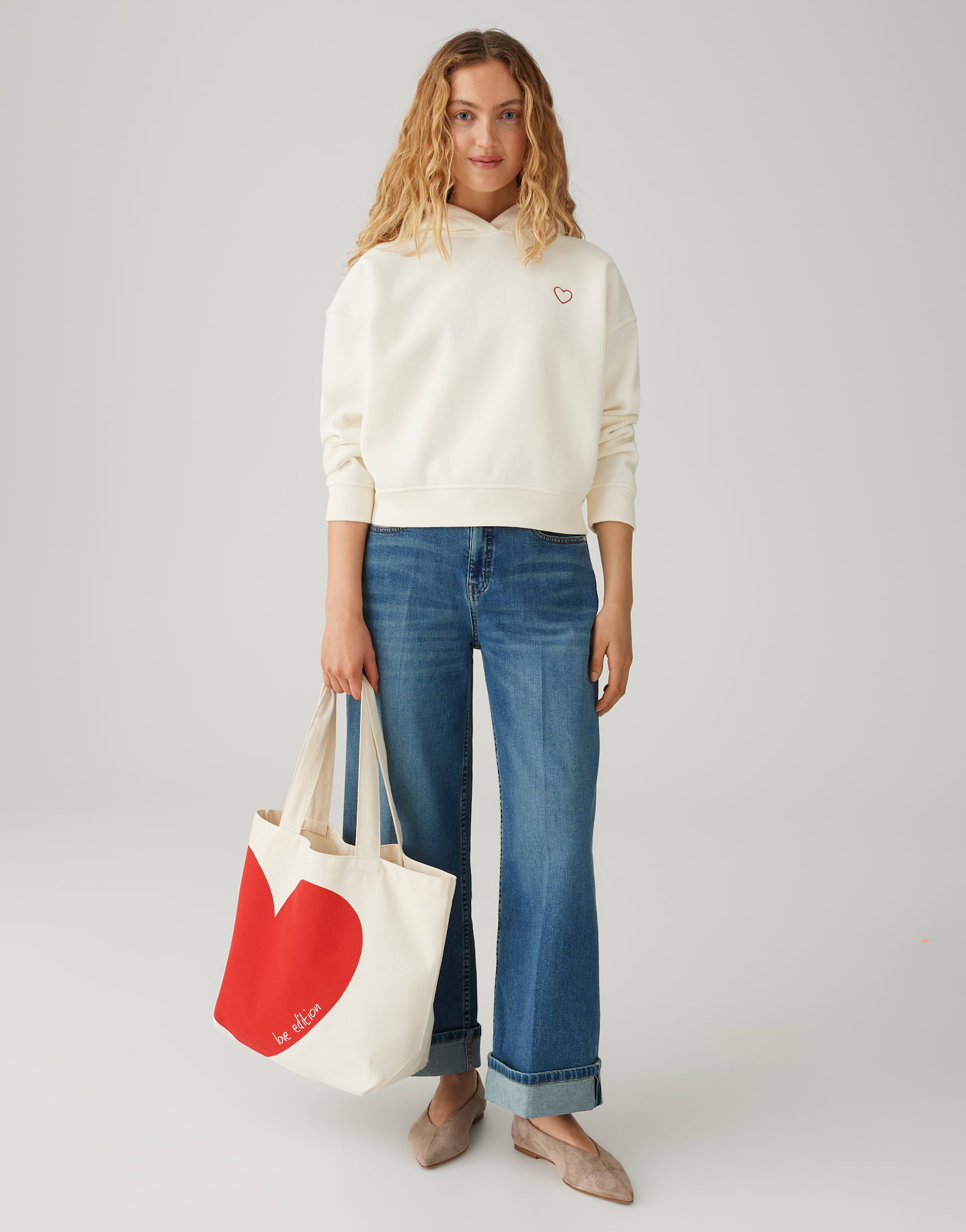 OPUS Weicher Kapuzenpullover mit Herz Regular Fit