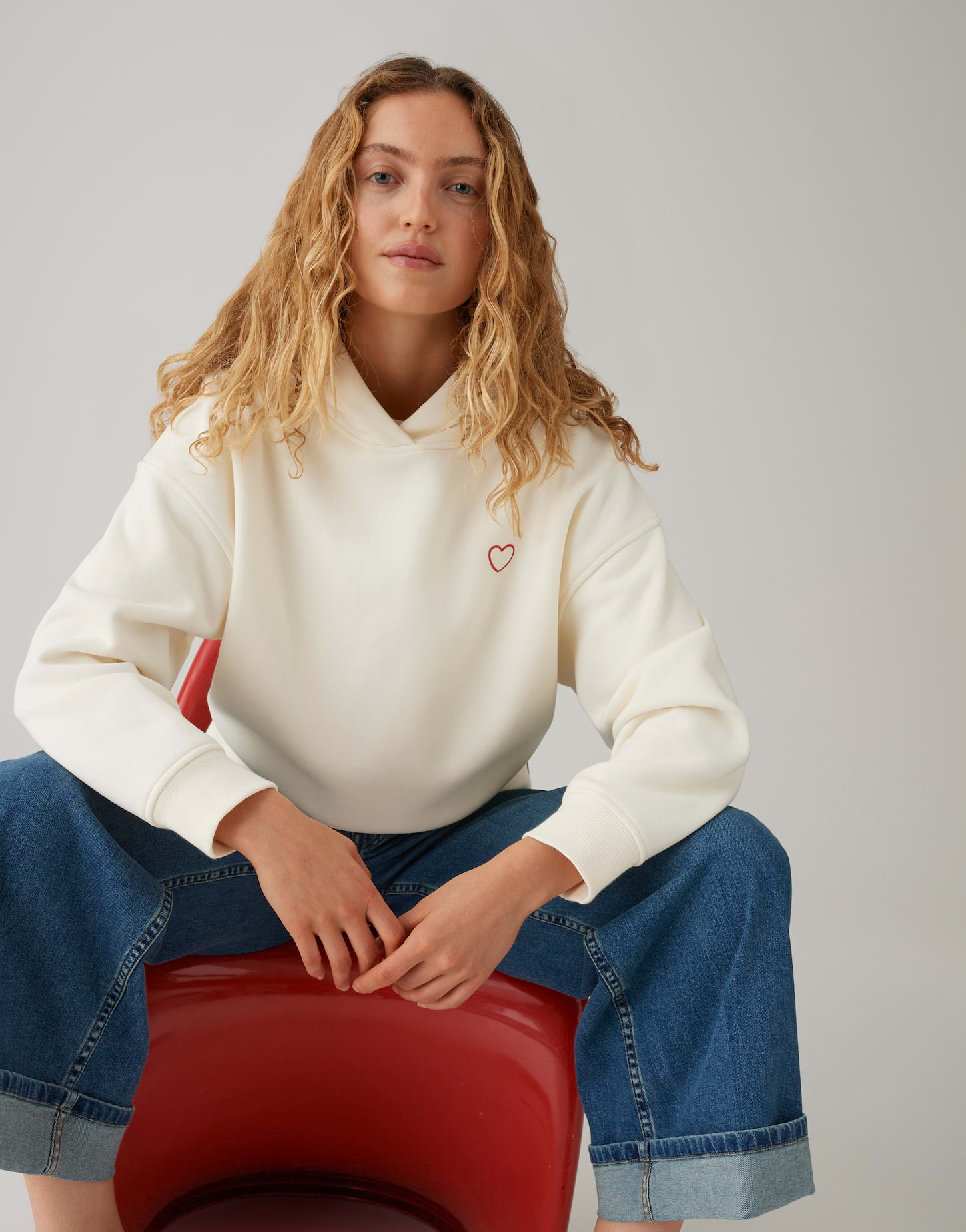 OPUS Weicher Kapuzenpullover mit Herz Regular Fit