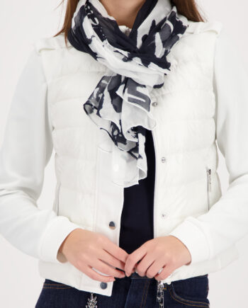 Monari Tuch mit Blumen-Schrift-Muster