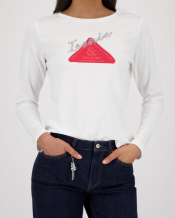 Monari Langarmshirt mit Emblem