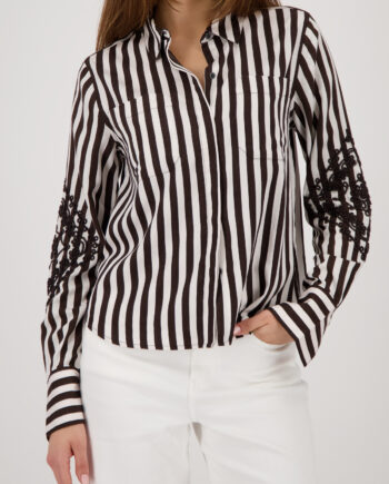 Monari Bluse mit Kordelstickerei