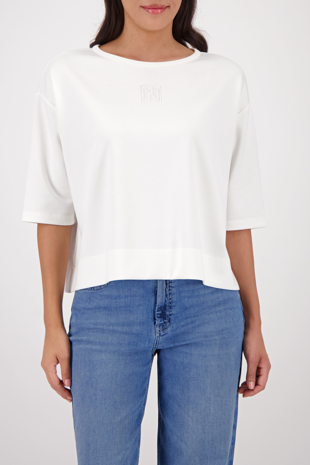 Monari Sweatshirt mit Präge-Emblem