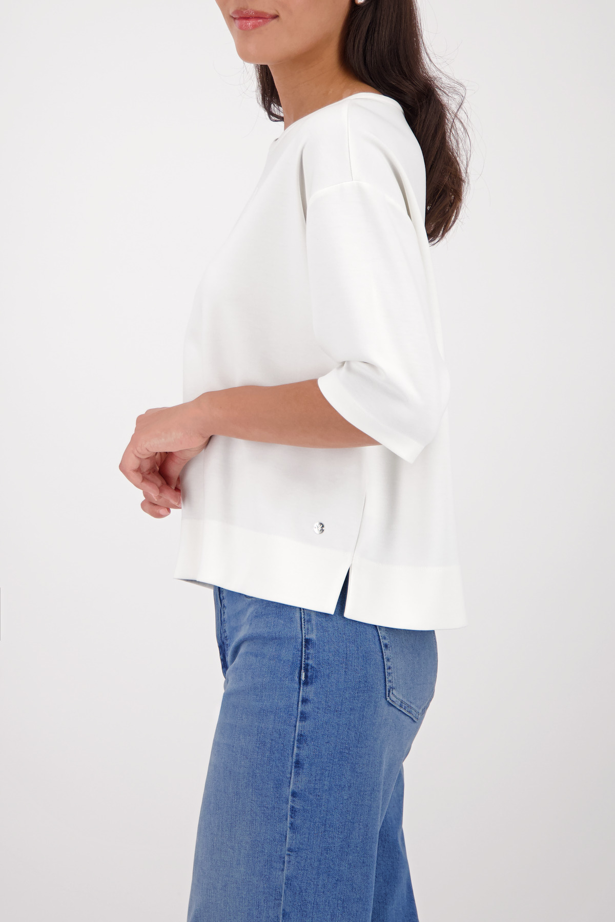 Monari Sweatshirt mit Präge-Emblem