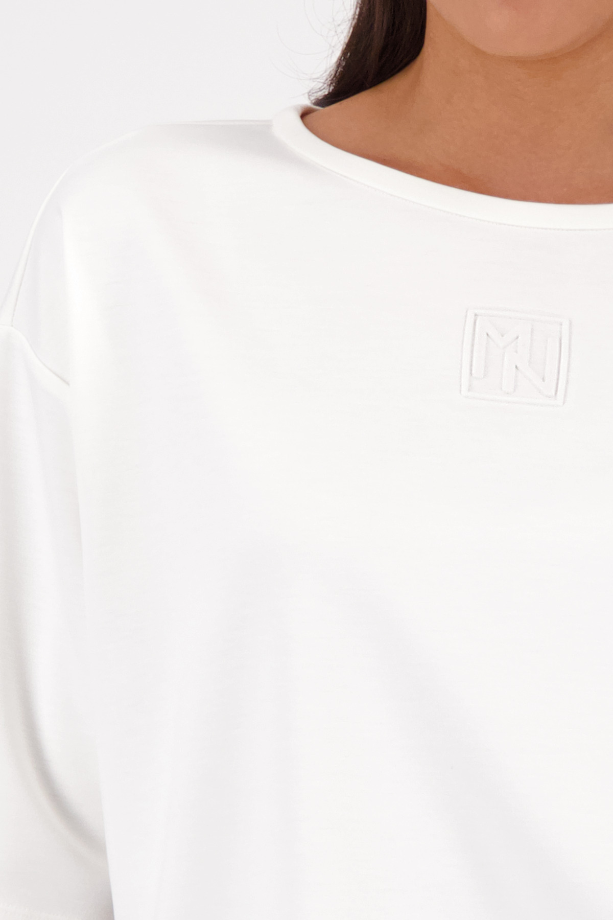 Monari Sweatshirt mit Präge-Emblem