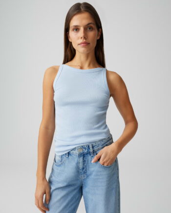 OPUS IZLI Slim Trägertop aus feinem Rippjersey