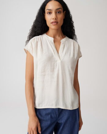 OPUS Jerseyshirt im Materialmix Loose Fit