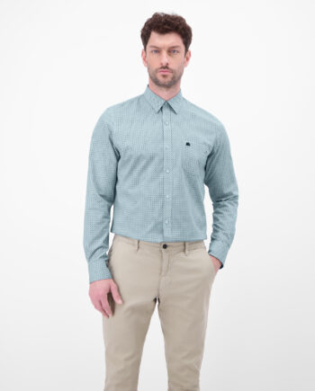 LERROS Langarmhemd mit Karomuster aus 100% Baumwolle