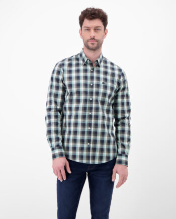 Lerros Karohemd mit Kentkragen und Brusttasche