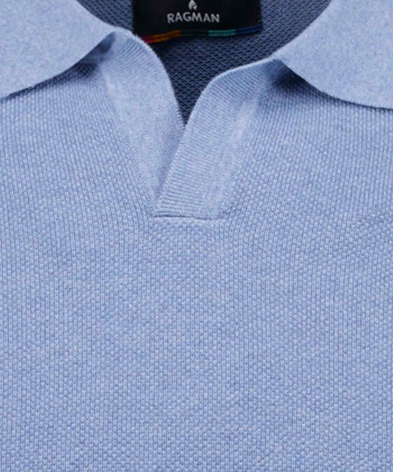 RAGMAN Strick-Pullover Kurzarm, Resortkragen
