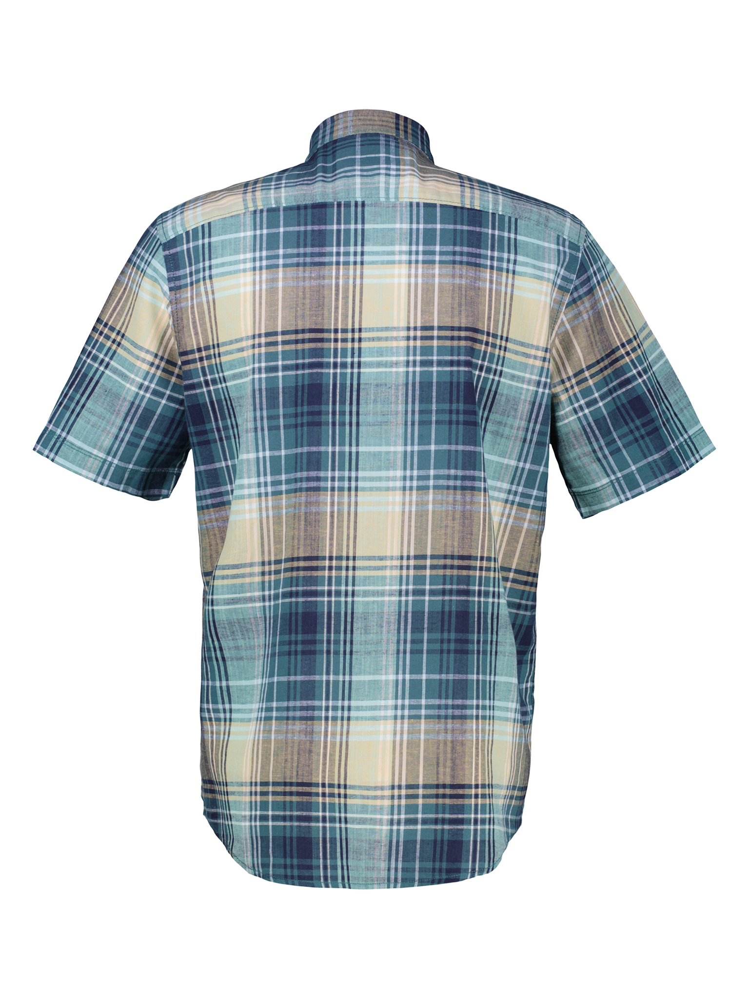 LERROS Kariertes Kurzarmhemd aus Baumwolle und Leinen