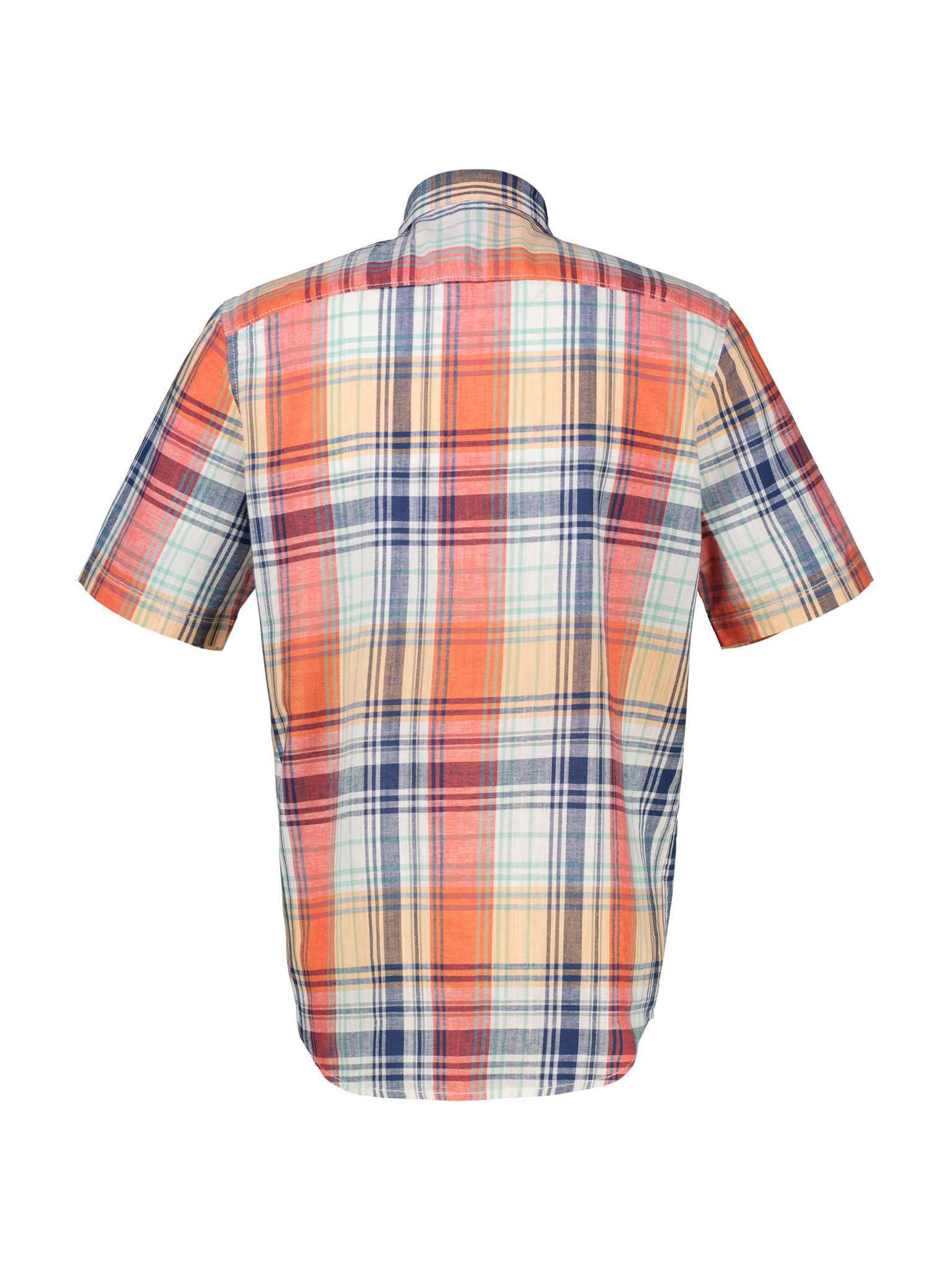 LERROS Kariertes Kurzarmhemd aus Baumwolle und Leinen