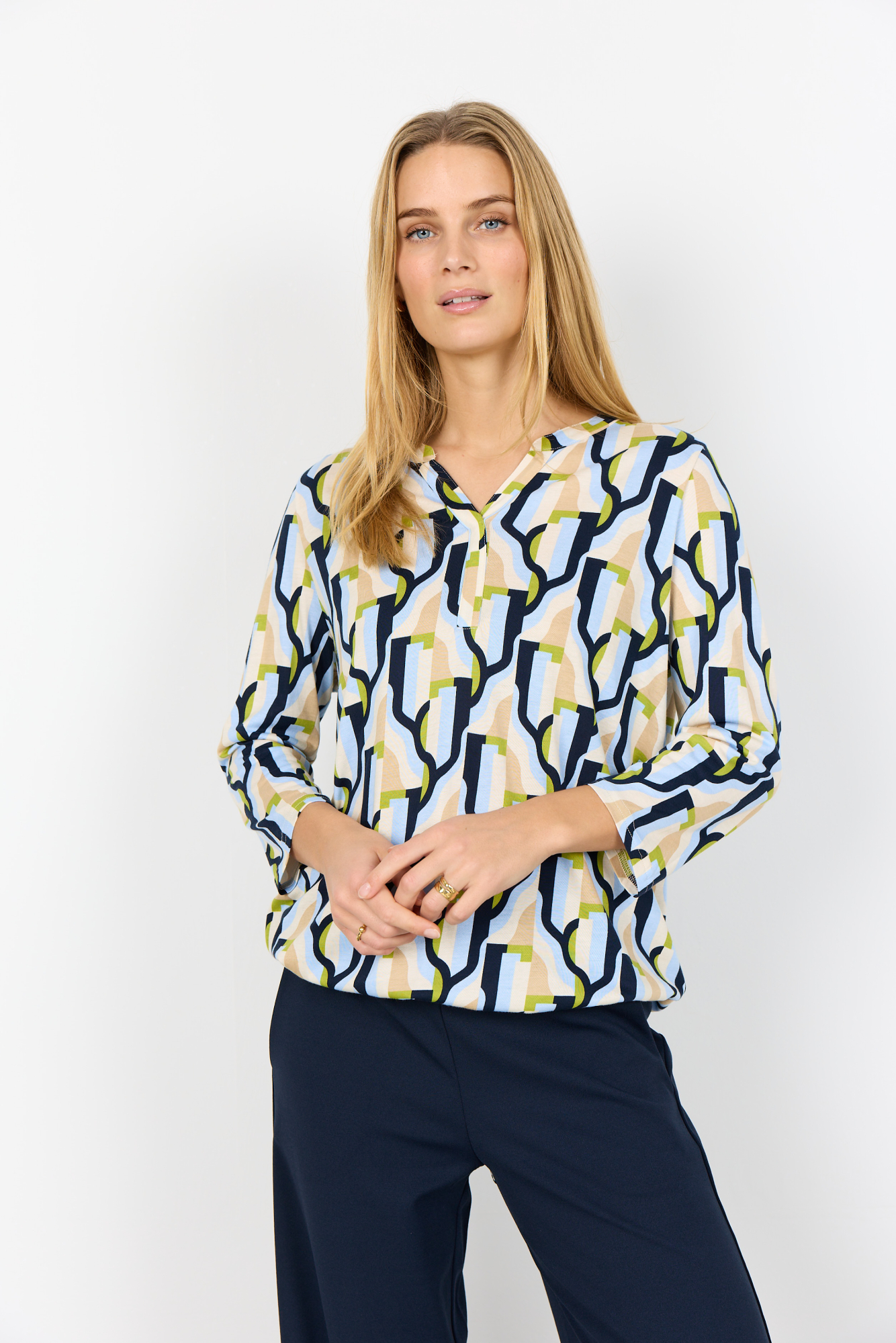 SOYACONCEPT SC-FELICITY AOP 534 Bluse Hellblau