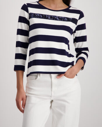 Monari Sweatshirt, marine ringel