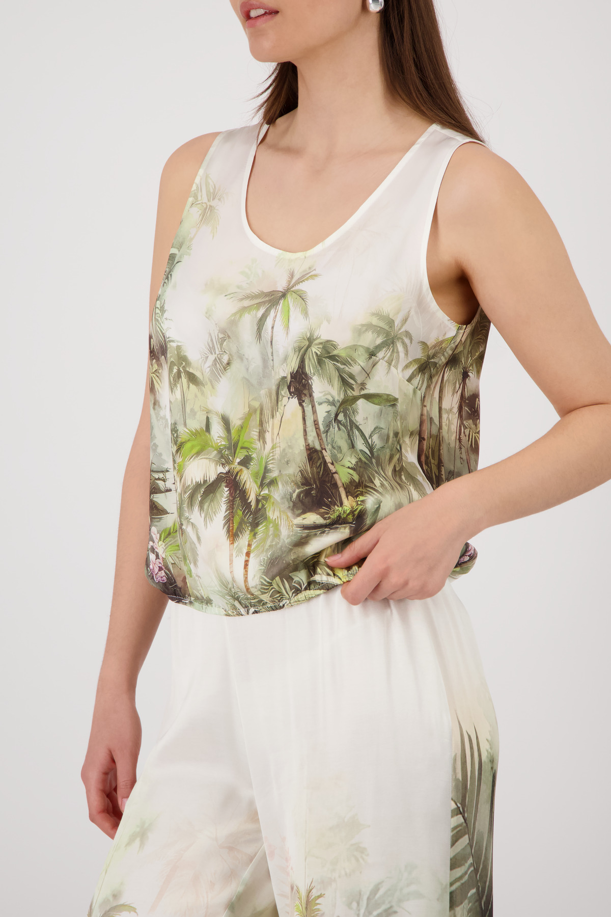 Monari Top, olive gemustert