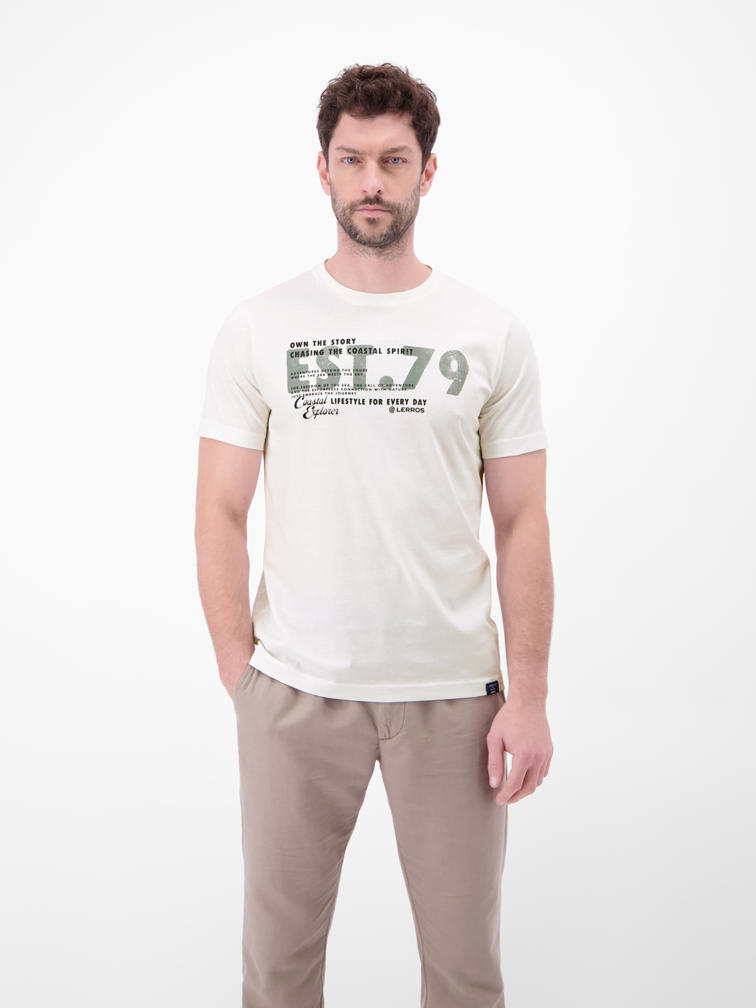 LERROS T-Shirt aus Baumwolle mit Brustprint