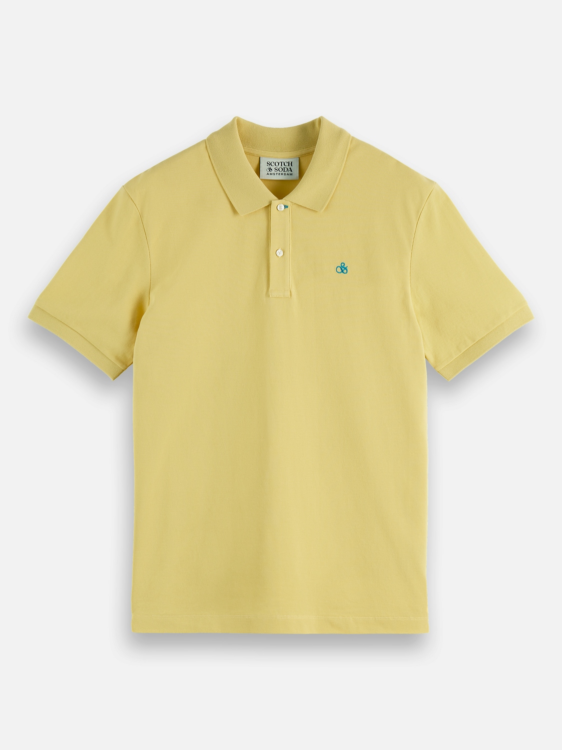 Scotch & Soda Polo-Shirt aus Piqué mit Logo auf der Brust (Seasonal Core), MED YELLOW