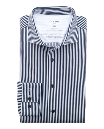 OLYMP  Hemd  Modern Fit Jersey marineblau gestreift
