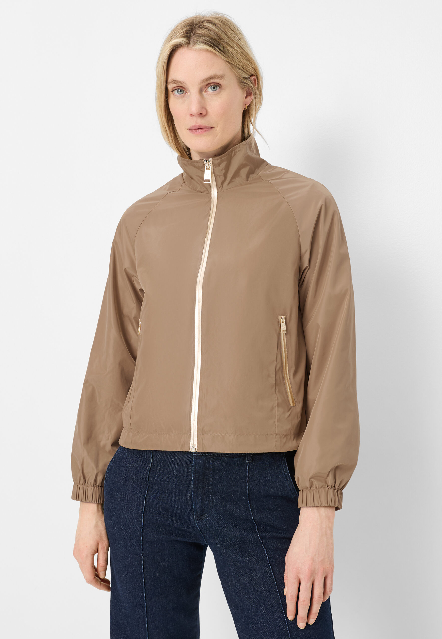 FUCHS SCHMITT Jacke mit elastischen Abschlüssen und Stehkragen in camel