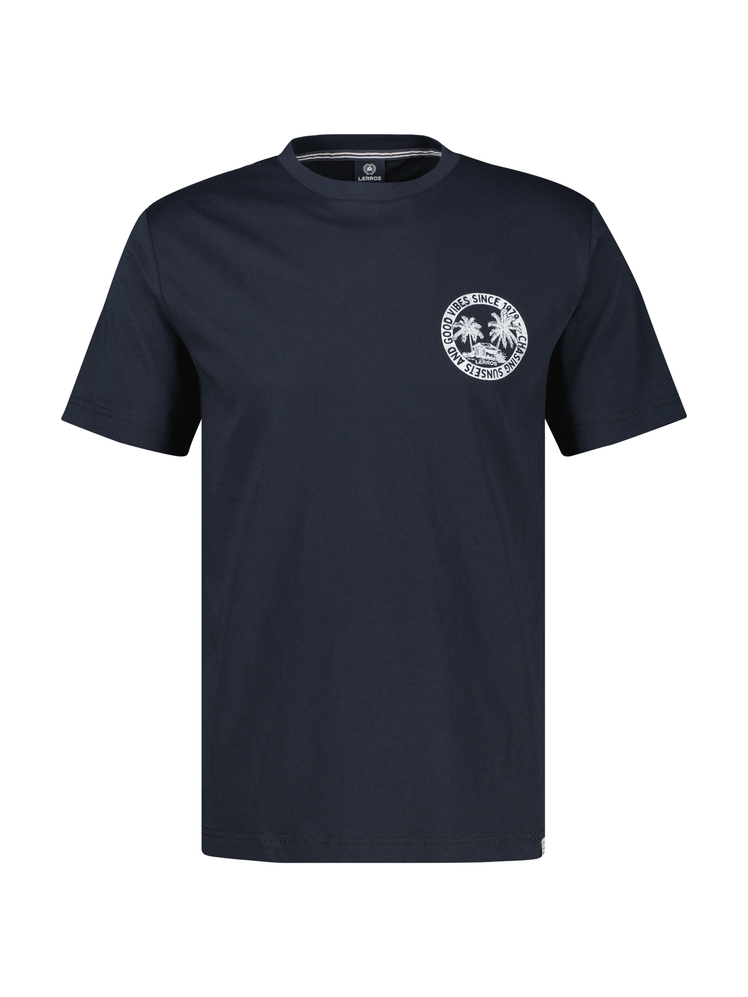 LERROS Lässiges, unifarbenes T-Shirt aus reiner Baumwolle mit Print