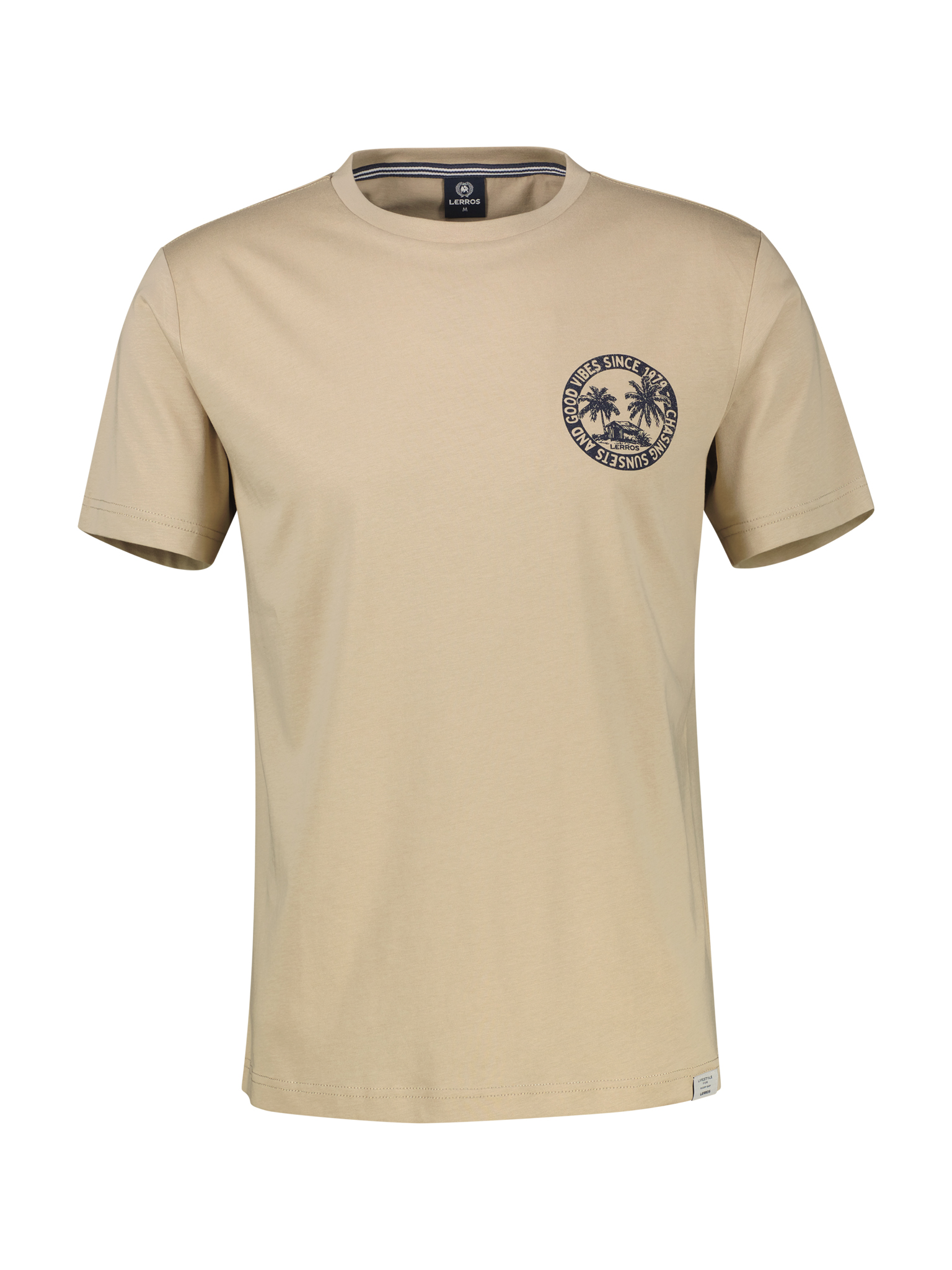 LERROS Lässiges, unifarbenes T-Shirt aus reiner Baumwolle mit Print