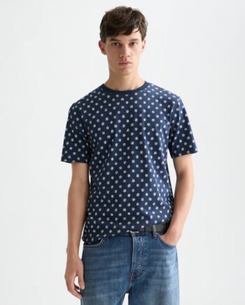 Scotch & Soda T-Shirt mit Micro-Print und Regular Fit, Marineblau