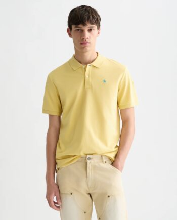 Scotch & Soda Polo-Shirt aus Piqué mit Logo auf der Brust (Seasonal Core), MED YELLOW