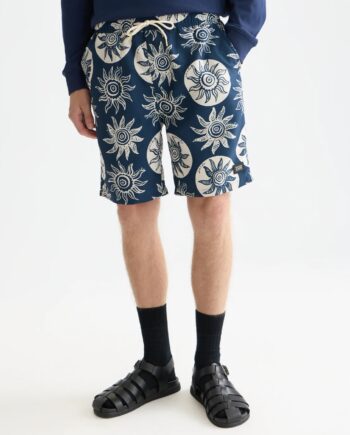 Scotch & Soda Lange Badeshorts mit Muster, Marineblau