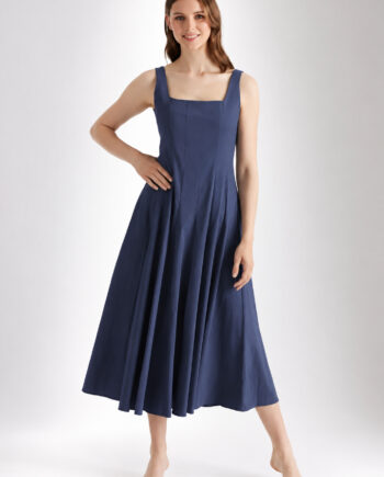 FOX´S Ausgestelltes Midi-Kleid MYASHI aus Baumwollmix mit Stretch