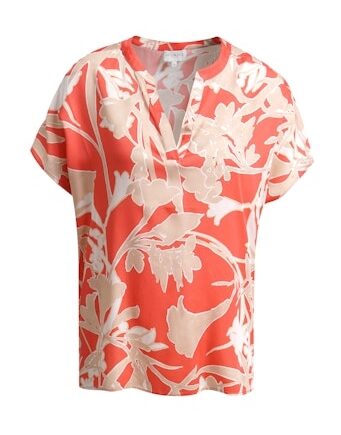 Milano Italy Blusenshirt aus Viskose im Allover-Look in orange