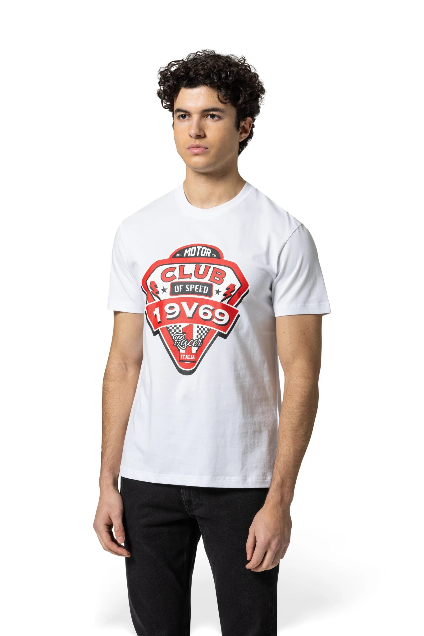 19V69 ITALIA Herren T-Shirt „Rafael Racing Club“ – modisches Jersey-Shirt mit College-Print