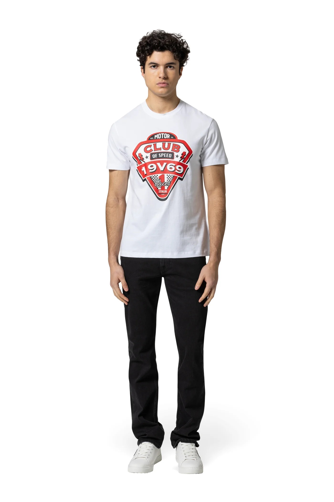 19V69 ITALIA Herren T-Shirt „Rafael Racing Club“ – modisches Jersey-Shirt mit College-Print