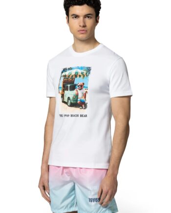 19V69 ITALIA Herren T-Shirt „Rafael Beach“ – klassisches Jersey-Shirt mit sommerlichem Print