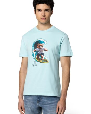 19V69 ITALIA Herren T-Shirt „Rafael Pipe“ – klassisches Jersey-Shirt mit Printmotiv