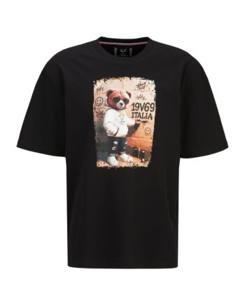 19V69 ITALIA Herren Oversized T-Shirt „Tamaro Streetart“ – modernes T-Shirt mit Streetart-Print