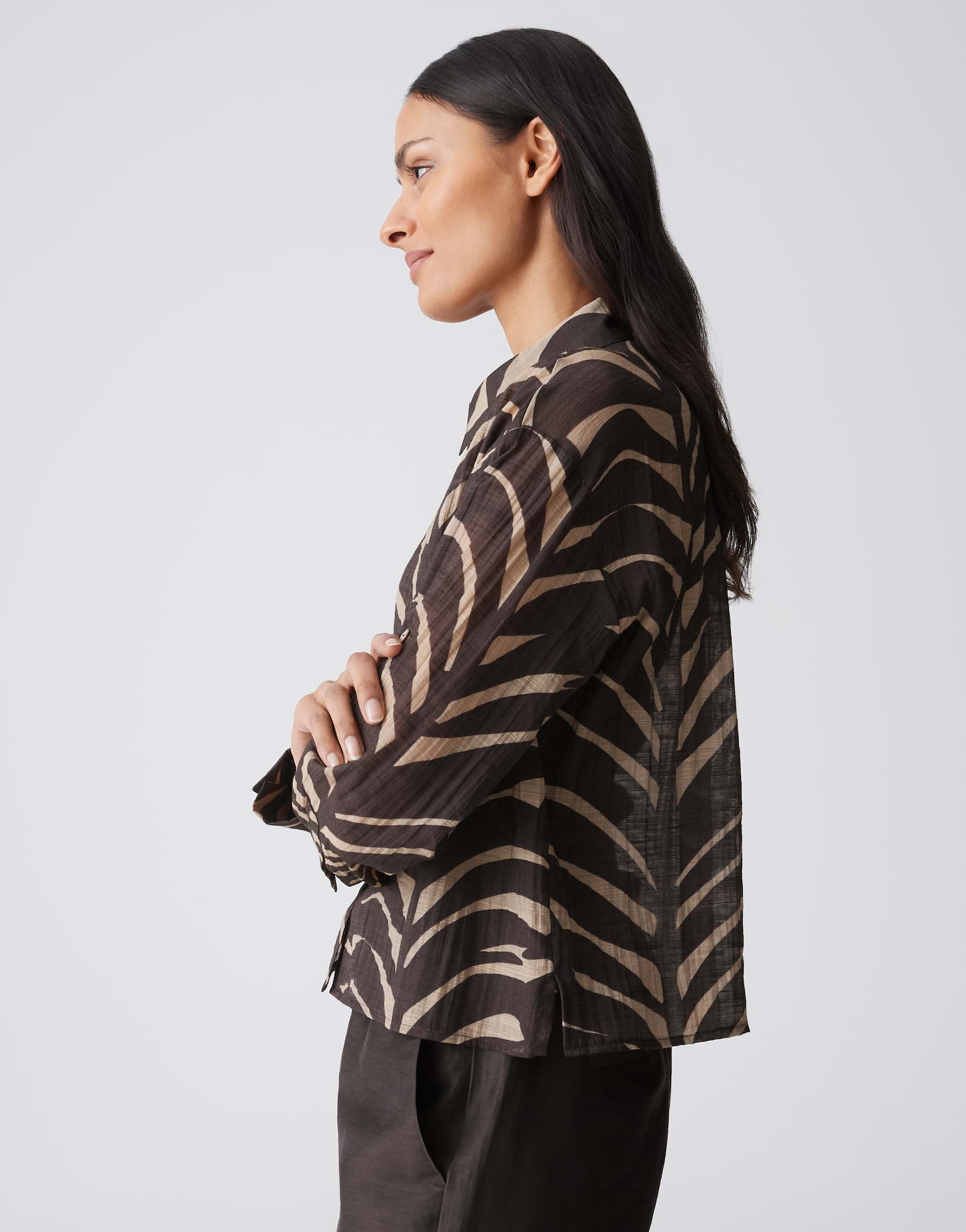 OPUS Printbluse aus ECOVERO™ Viskosemix Regular Fit