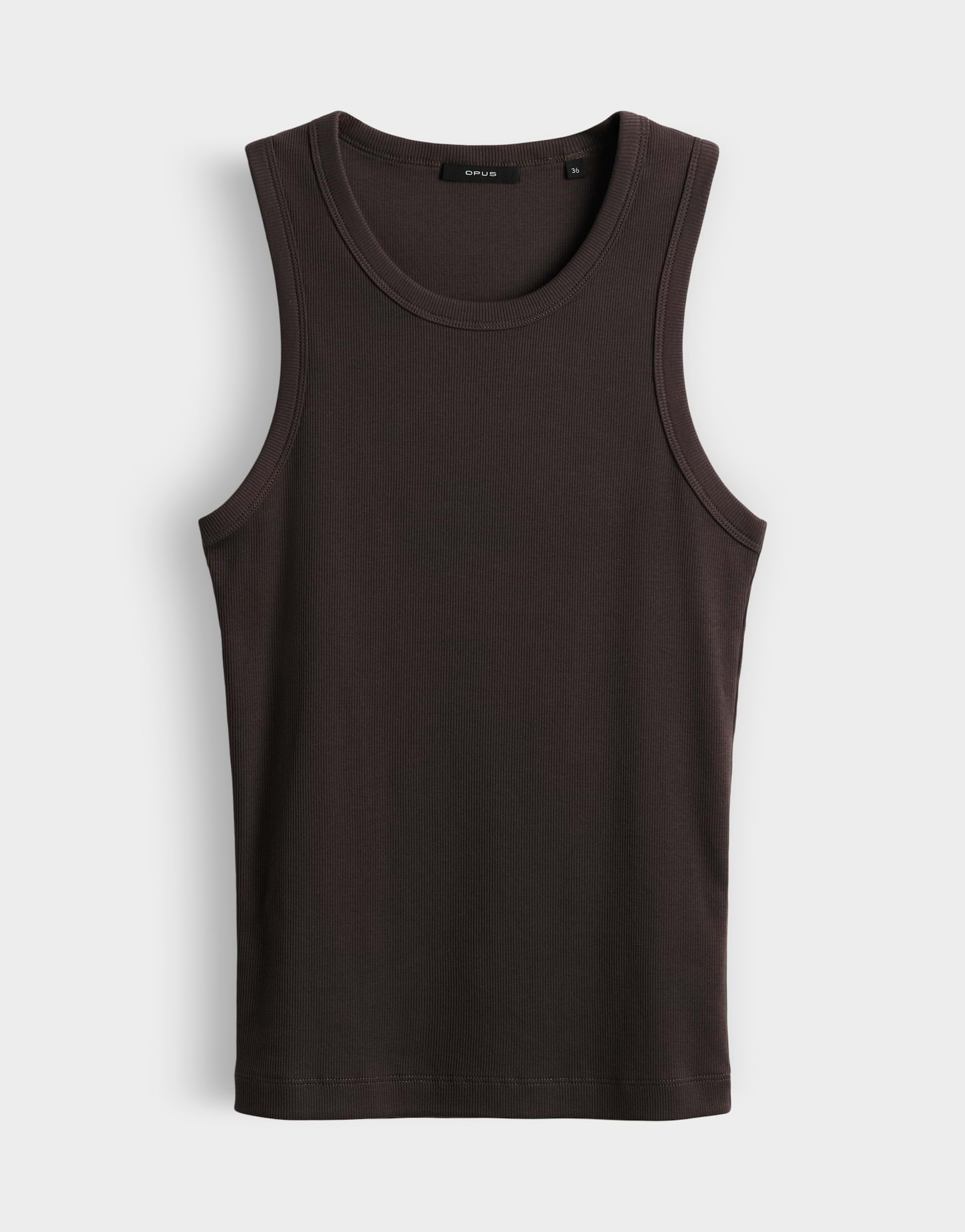 OPUS ILESSO Slim Geripptes Tanktop aus BCI Cotton Mix