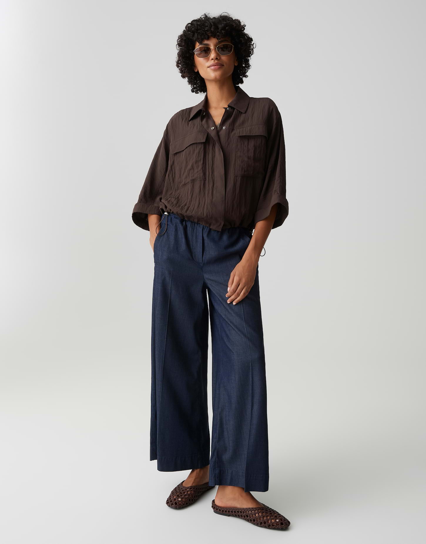 OPUS Crashbluse mit Utility Details Regular Fit