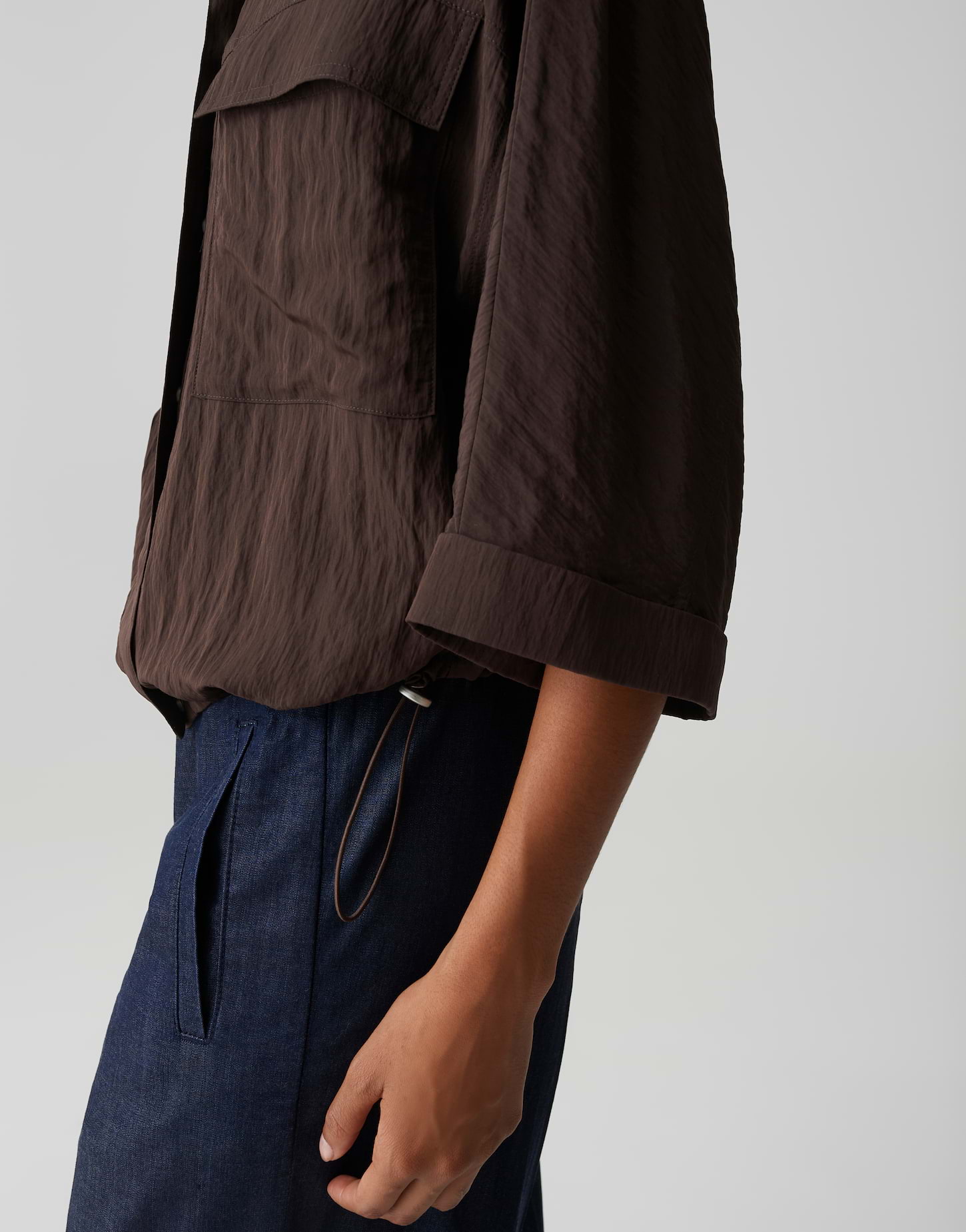 OPUS Crashbluse mit Utility Details Regular Fit