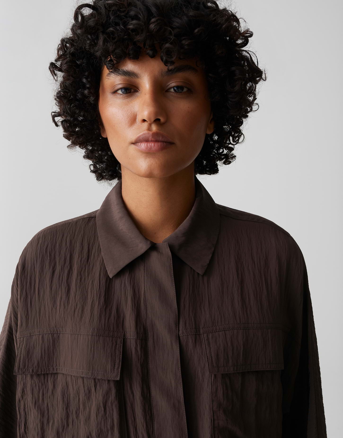 OPUS Crashbluse mit Utility Details Regular Fit