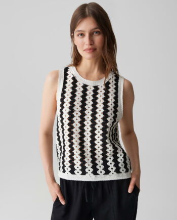 OPUS Trägertop in Crochet Optik Slim Fit